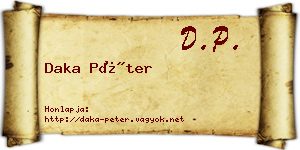 Daka Péter névjegykártya