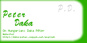 peter daka business card